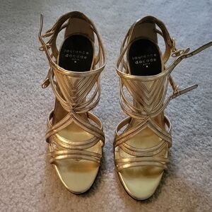Laurence Dacade Gold Strappy Women's Heels